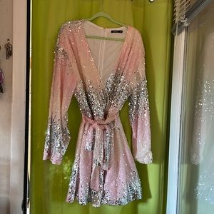 Pink sequin dress